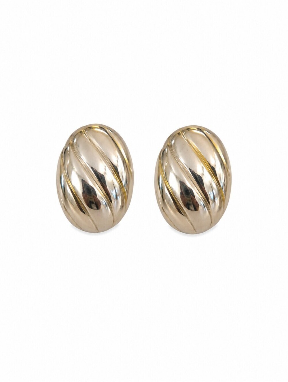 3/$30 VTG Silvertone Ripple Dome Post Earrings